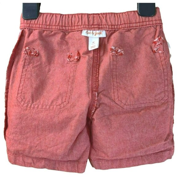 Cat & Jack Kids 2T Drawstring Waist Red Shorts Spring '20 Pockets - Picture 3 of 10
